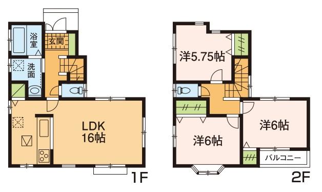Floor plan. 17.8 million yen, 3LDK, Land area 84.87 sq m , Building area 81.35 sq m