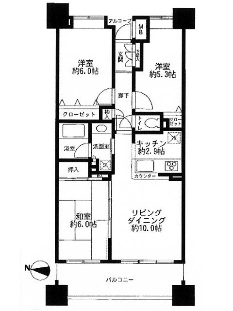 Floor plan. 3LDK, Price 26,800,000 yen, Footprint 67.1 sq m , Balcony area 12 sq m