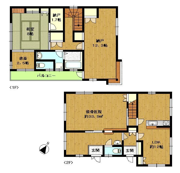 Floor plan. 31 million yen, 2LDK + 2S (storeroom), Land area 141.12 sq m , Building area 124.2 sq m
