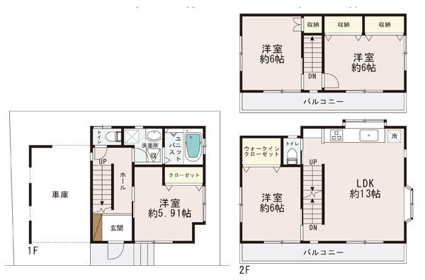 Floor plan. 31.5 million yen, 4LDK, Land area 67.58 sq m , Building area 104.1 sq m