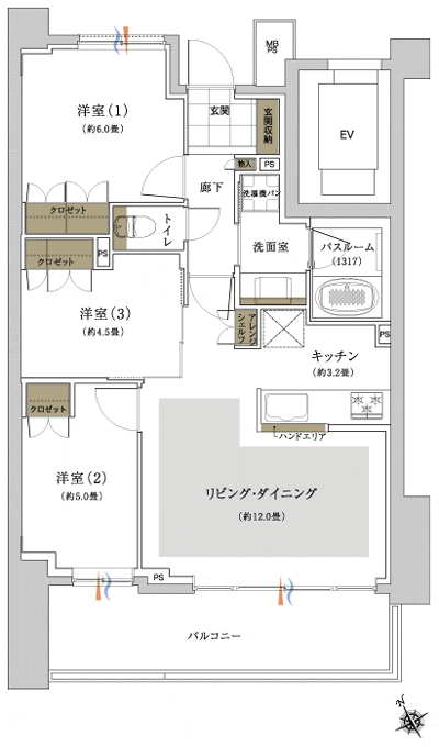 Floor: 3LDK, occupied area: 65.38 sq m, Price: 34,900,000 yen, now on sale