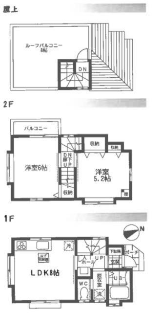Floor plan. 19,800,000 yen, 2LDK, Land area 49.51 sq m , Building area 49.48 sq m