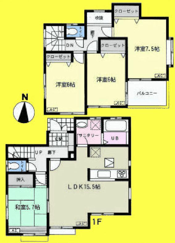Floor plan. 36,800,000 yen, 4LDK, Land area 119.71 sq m , It is a building area of 96.05 sq m floor plan
