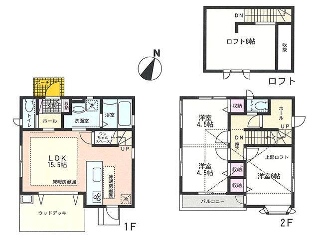 Floor plan. 34,800,000 yen, 3LDK, Land area 92.72 sq m , Building area 73.86 sq m
