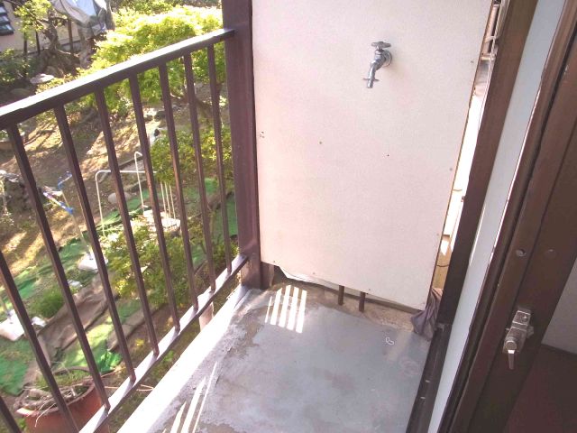 Balcony. Washing machine Storage