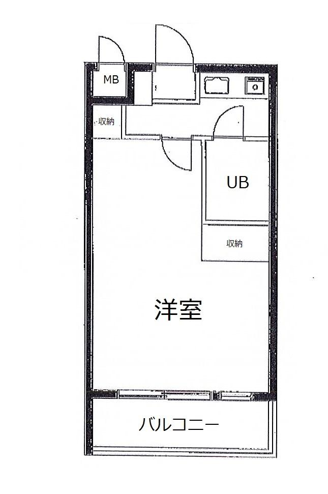Floor plan. 1K, Price 5 million yen, Occupied area 20.09 sq m , Balcony area 6 sq m