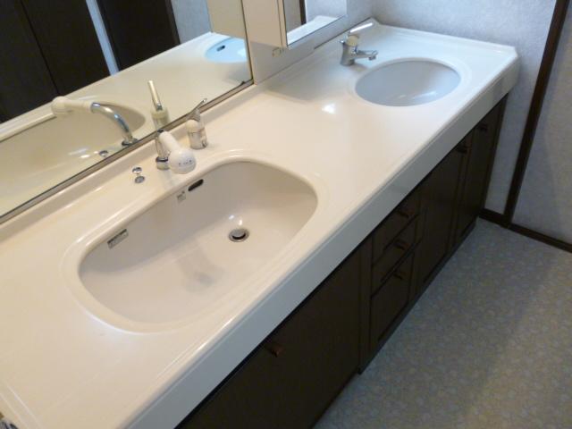 Wash basin, toilet. Spacious W washbasin convenient sanitary