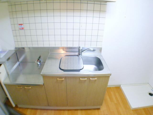 Kitchen. Gas stove installation type. It is a city gas.