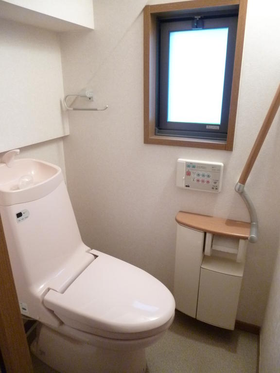 Toilet. With toilet fenestrated also on the first floor second floor, Toilet seat have with cleaning function