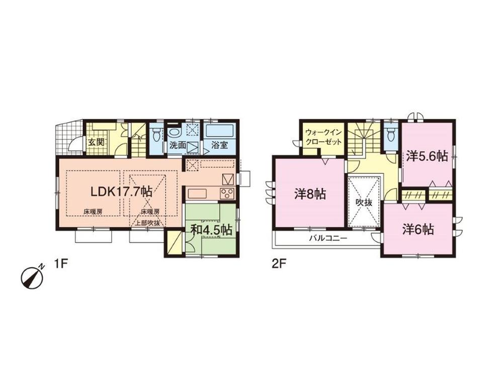 Floor plan. 39,800,000 yen, 4LDK, Land area 103.49 sq m , Building area 99.37 sq m spacious LDK blow