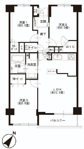 Floor plan. 3LDK, Price 21.9 million yen, Occupied area 66.94 sq m