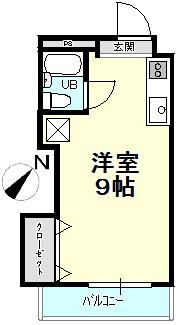 Floor plan. Price 6.3 million yen, Occupied area 18.04 sq m , Balcony area 2.55 sq m