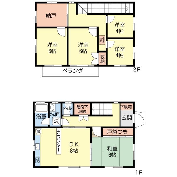 Floor plan. 19,800,000 yen, 5DK + S (storeroom), Land area 131.8 sq m , Building area 88.34 sq m