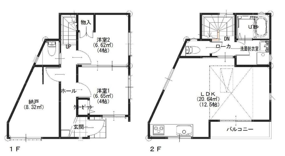 Floor plan. (C Building), Price 29,900,000 yen, 2LDK+S, Land area 74.5 sq m , Building area 61.65 sq m