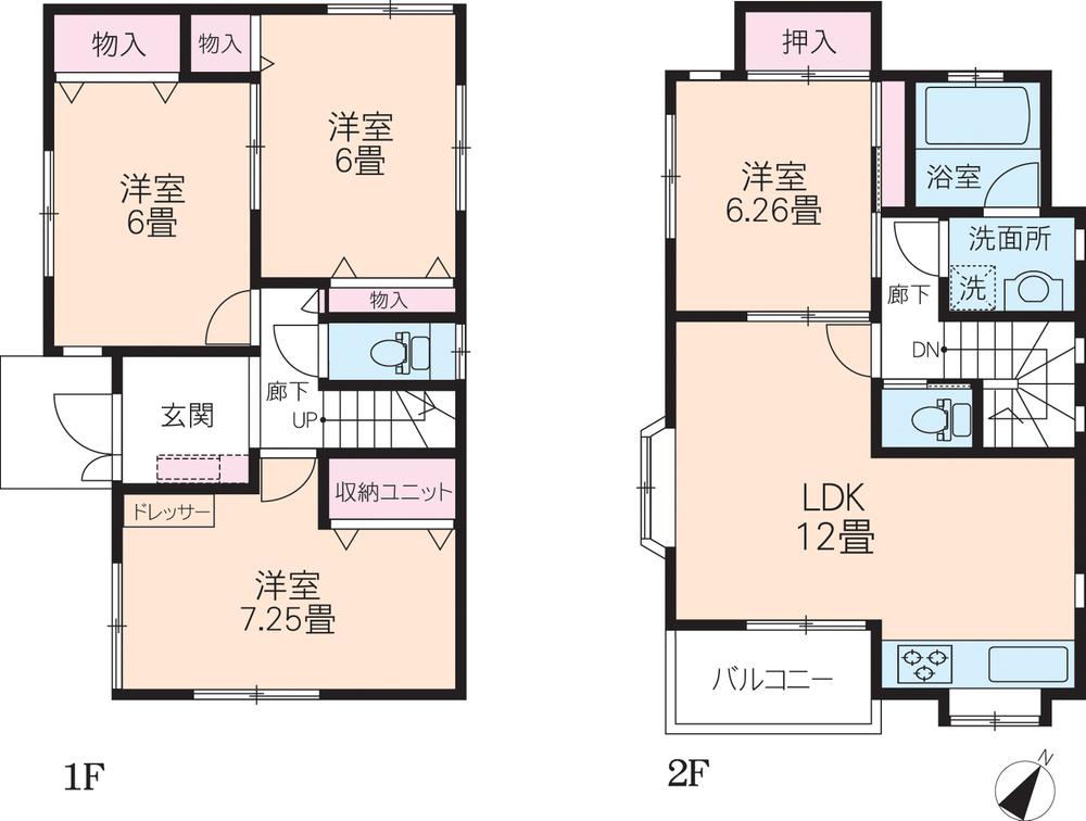 Floor plan. 22,800,000 yen, 4LDK, Land area 100.1 sq m , Building area 88.6 sq m