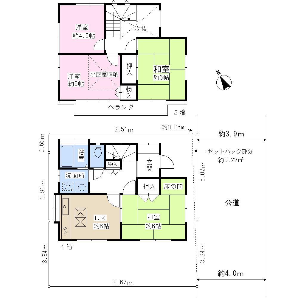 Floor plan. 15.6 million yen, 4DK, Land area 76.03 sq m , Building area 71.88 sq m
