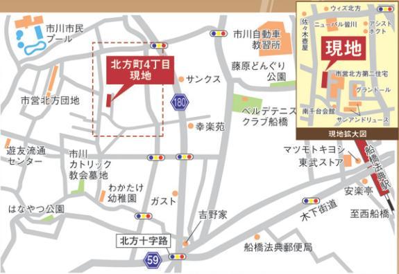 Local guide map. Address: Ichikawa kitagata 4-2007-1