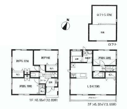 Floor plan. 27.3 million yen, 2LDK+2S, Land area 76.66 sq m , Building area 87.97 sq m