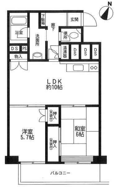 Floor plan. 2LDK, Price 13.2 million yen, Footprint 55.3 sq m , Balcony area 7.8 sq m interior renovation completed!
