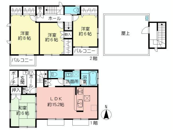 Floor plan. 39,800,000 yen, 4LDK, Land area 111.07 sq m , Building area 108.05 sq m floor plan