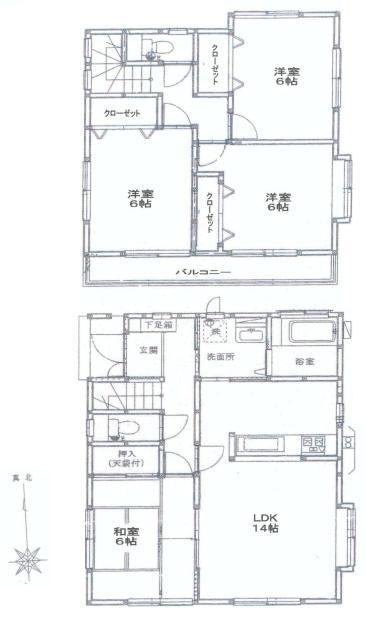 Floor plan. 27,800,000 yen, 4LDK, Land area 110.09 sq m , Building area 92.44 sq m