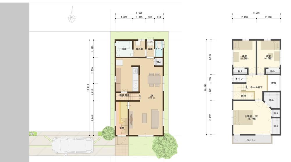 Building plan example (Perth ・ Introspection). Building plan example (B No. land) first floor building area 97.71 sq m