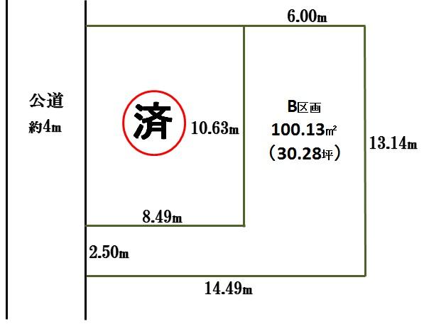 Compartment figure. Land price 16,900,000 yen, Land area 100.13 sq m