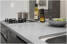 Kitchen. Easy dirt falls, Easy to clean artificial marble counter. ※ specification ・ Please contact property in charge of details of the equipment color.