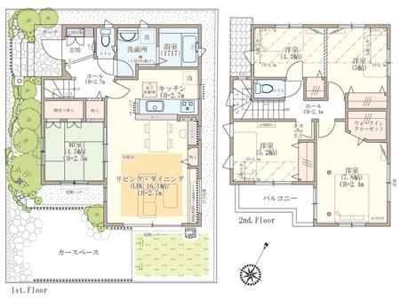 3 Building 5 (4) LDK land area / 110.00 sq m (33.27 square meters) building area / 102.26 sq m (30.86 square meters)