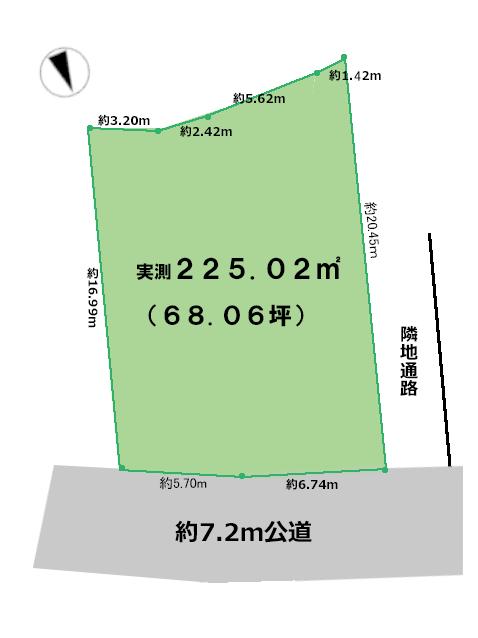 Compartment figure. Land price 73,800,000 yen, Land area 225.02 sq m