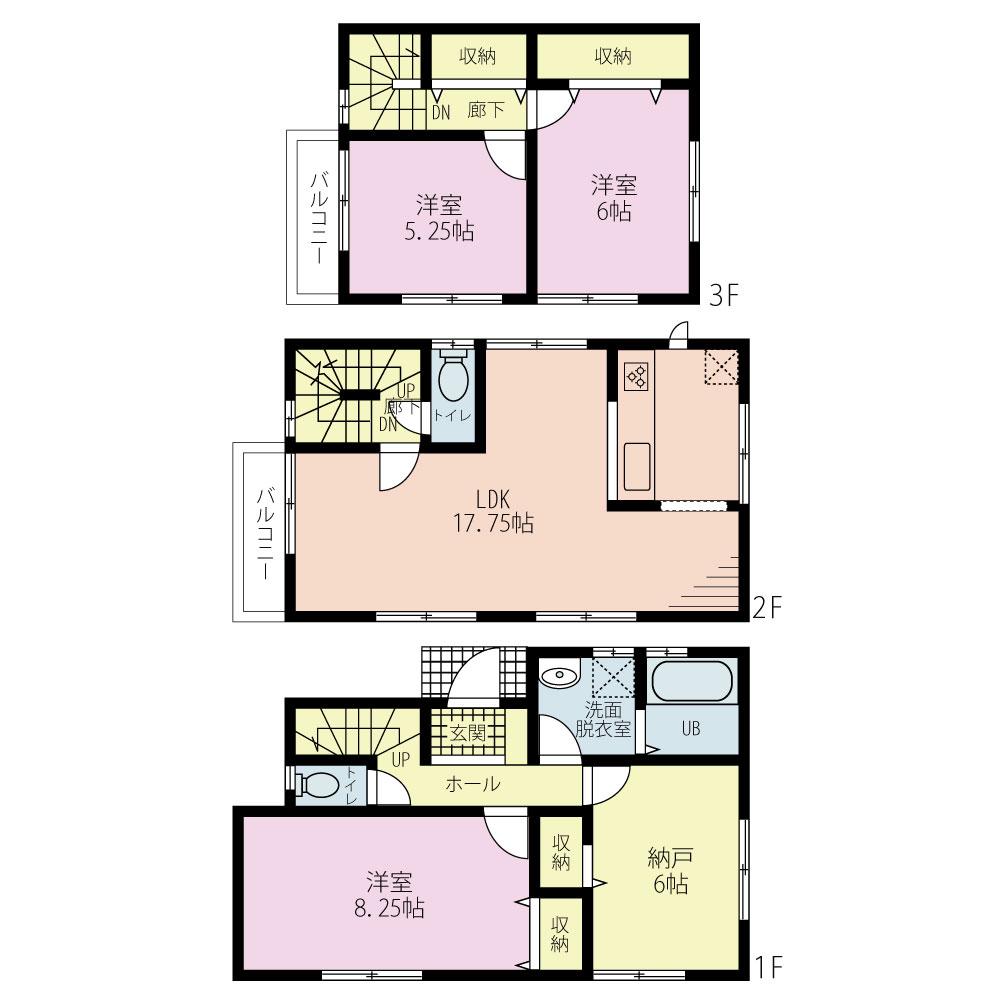 Floor plan. 39,800,000 yen, 3LDK + S (storeroom), Land area 101.21 sq m , Building area 101.21 sq m