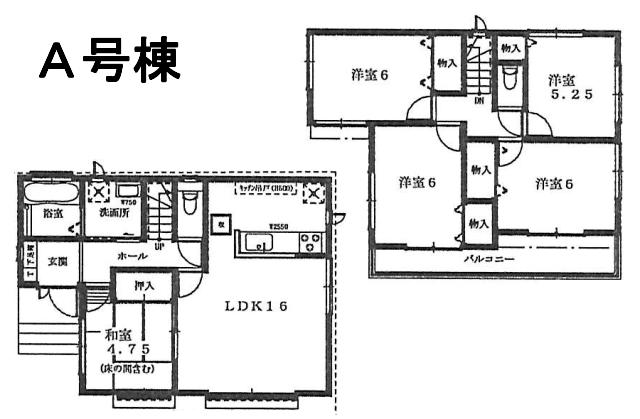 Floor plan. (A Building), Price 35,800,000 yen, 5LDK, Land area 144.05 sq m , Building area 101.85 sq m