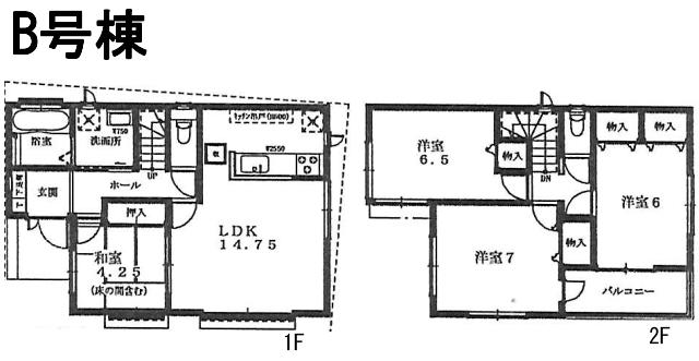 Floor plan. (B Building), Price 31,800,000 yen, 4LDK, Land area 151.78 sq m , Building area 91.91 sq m