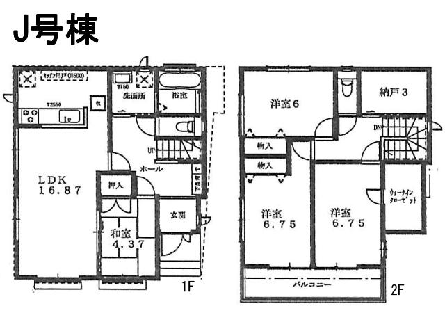 Floor plan. (J Building), Price 37,800,000 yen, 4LDK+S, Land area 142.04 sq m , Building area 109.2 sq m