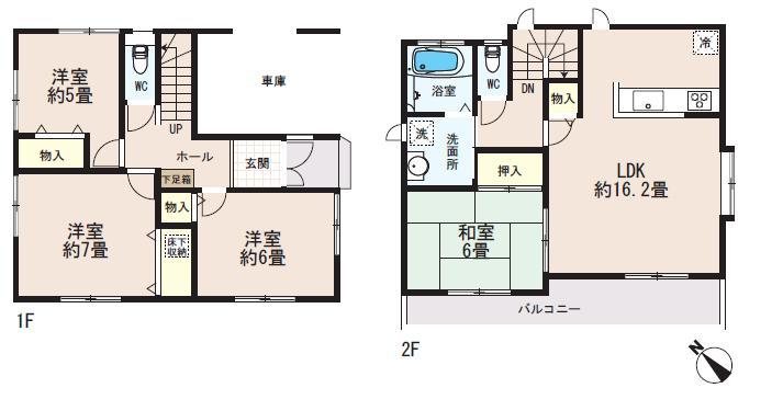 Floor plan. 48,800,000 yen, 4LDK, Land area 100.97 sq m , Building area 96.67 sq m