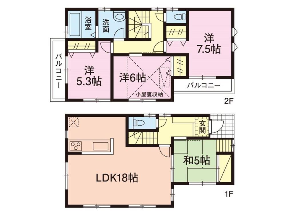 Floor plan. 31,800,000 yen, 4LDK, Land area 124.85 sq m , Building area 95.37 sq m