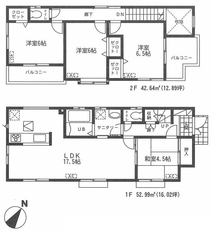 Floor plan. 22,800,000 yen, 3LDK, Land area 115.04 sq m , Building area 95.63 sq m