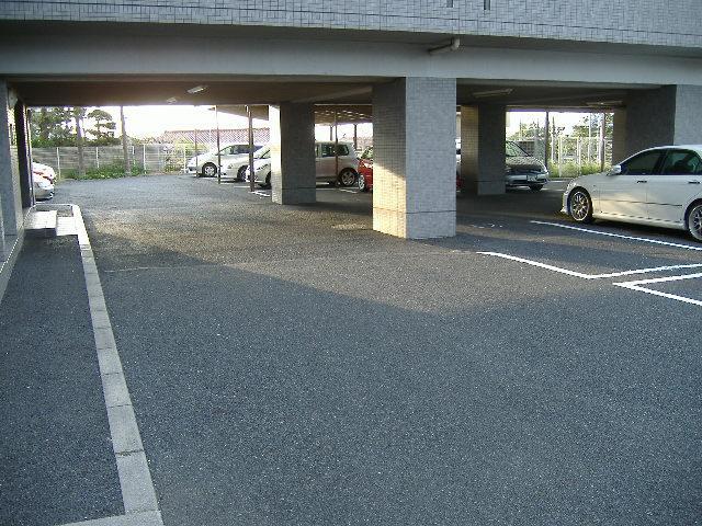 Parking lot. There is free with roof