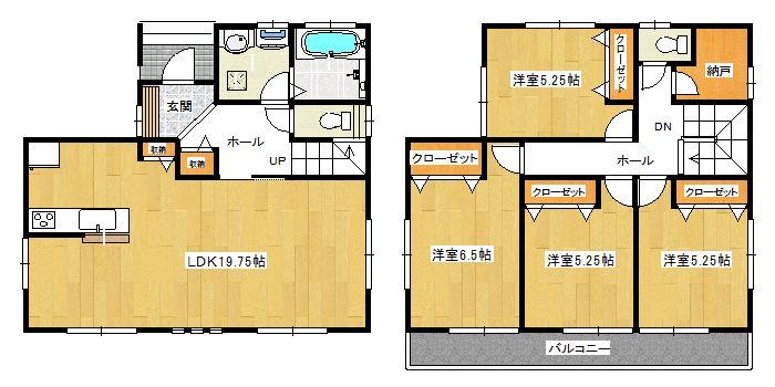 Floor plan. 27,800,000 yen, 4LDK + S (storeroom), Land area 110.1 sq m , Building area 104.54 sq m 1 Building 27,800,000 yen