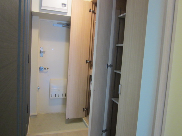 Entrance. Large front door storage
