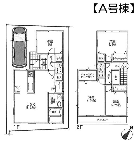 Floor plan. 41,800,000 yen, 4LDK, Land area 91.45 sq m , With a large closet in the building area 96.88 sq m Master Bedroom Pledge 7.56.