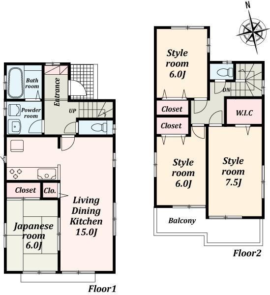 Floor plan. 39,800,000 yen, 4LDK, Land area 115.12 sq m , Building area 98.94 sq m