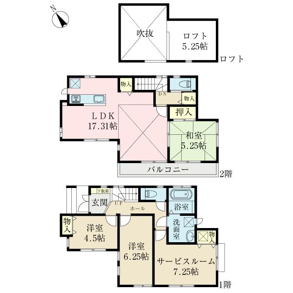 Floor plan. 38,800,000 yen, 3LDK+S, Land area 88.11 sq m , Building area 91.08 sq m