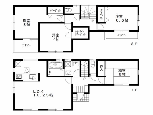 Floor plan. (7 Building), Price 44,800,000 yen, 4LDK, Land area 109 sq m , Building area 103.09 sq m