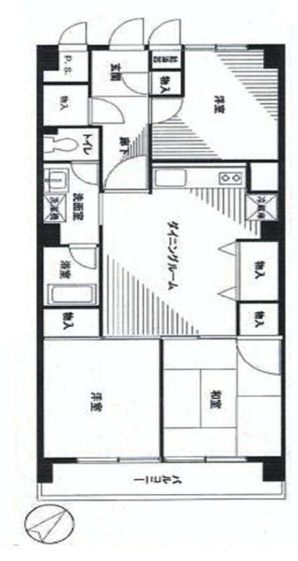Floor plan. 3LDK, Price 12.8 million yen, Occupied area 61.91 sq m , Balcony area 6.48 sq m floor plan