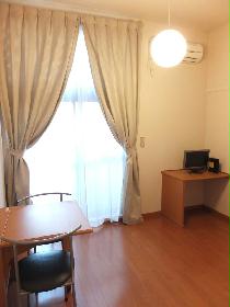 Living and room. Flooring LCD TV chairs table