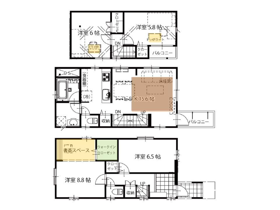 Floor plan. 41,800,000 yen, 4LDK, Land area 102.85 sq m , Building area 83.43 sq m