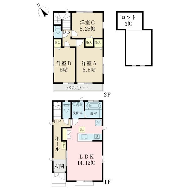 Floor plan. 33,800,000 yen, 3LDK, Land area 106.99 sq m , Building area 76.17 sq m
