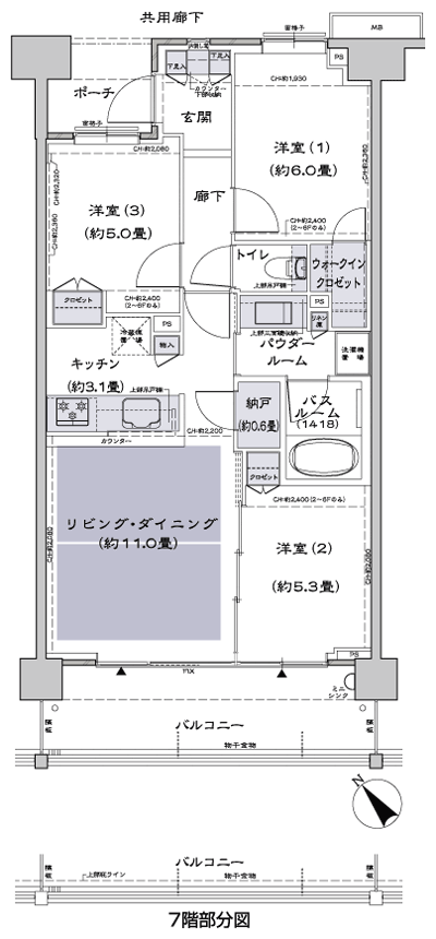 Floor: 3LD ・ K + N (storeroom) + WIC (walk-in closet), the occupied area: 67.35 sq m, Price: 34,500,000 yen, now on sale