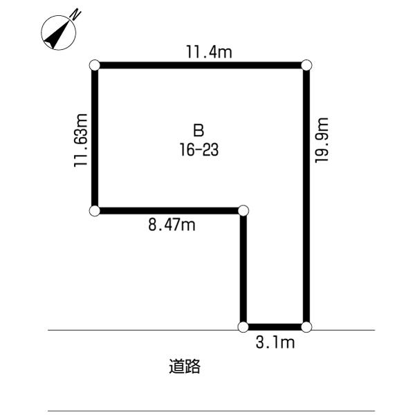 Compartment figure. Land price 34 million yen, Land area 161 sq m